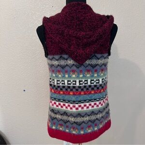 Artesania Alpaca Wool Hooded Sweater Vest Fair Trade Boho Cozy Small